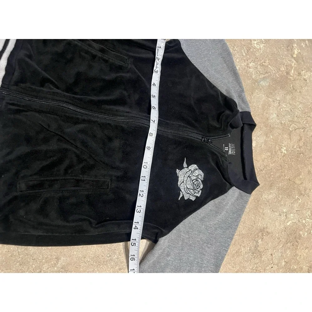Justice Active Black and Gray Girls Zip Up Sweatshirt/Jacket Size 12